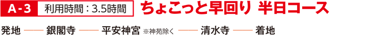 A-3 ちょこっと早回り 半日コース