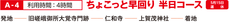 A-4 ちょこっと早回り 半日コース