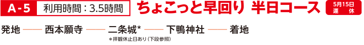 A-5 ちょこっと早回り 半日コース