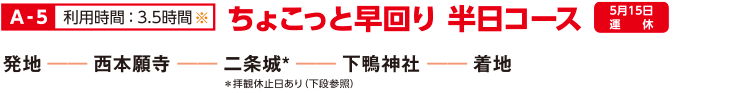 A-5 ちょこっと早回り 半日コース