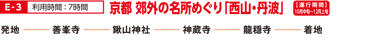 E-3 京都 郊外の名所めぐり「西山・丹波」