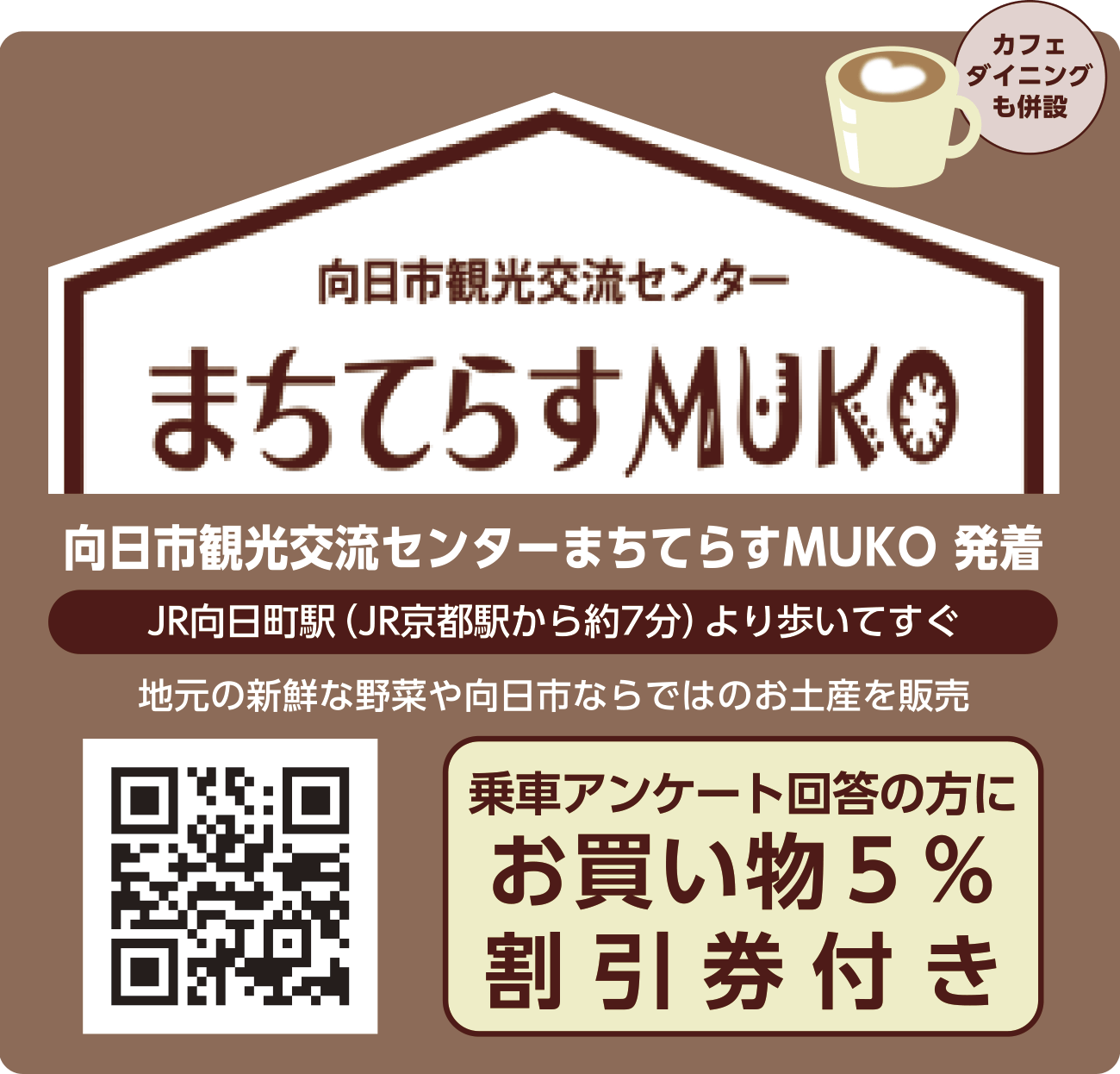 向日市観光交流センターまちてらすMUKO 発着