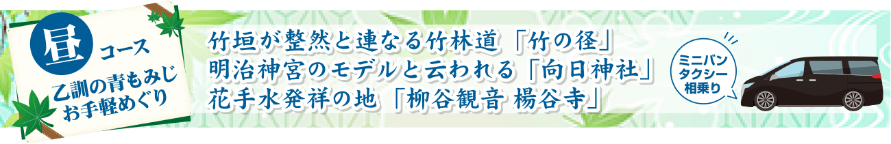 乙訓の青もみじお手軽めぐり:昼コース