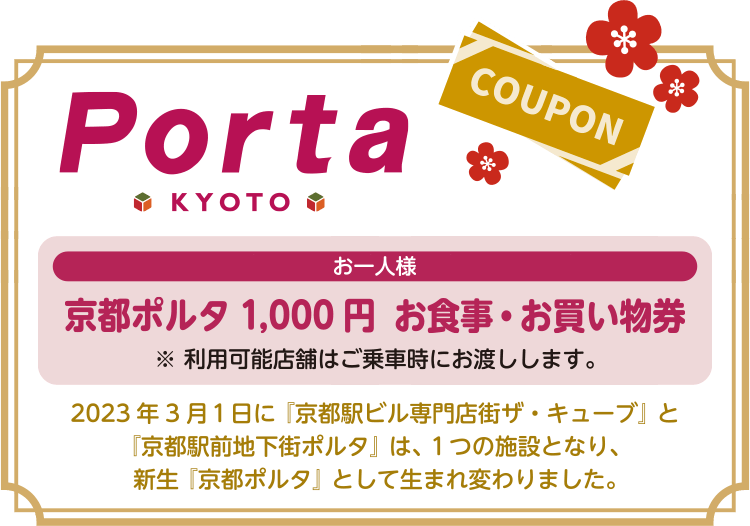 京都ポルタ お食事・お買い物券